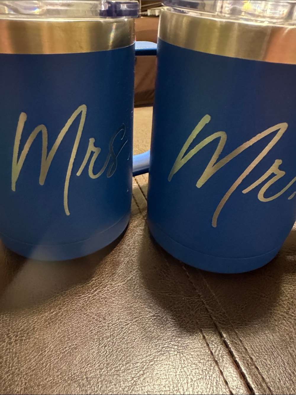 Royal Blue Mr and Mrs Coffee Mugs